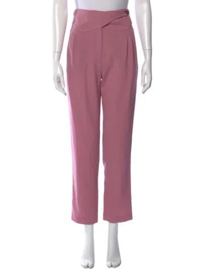 Pre-owned Blazé Milano Virgin Wool Straight Leg Pants In Pink