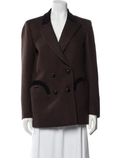 Pre-owned Blazé Milano Virgin Wool Tweed Pattern Blazer In Brown