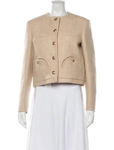 Pre-owned Blazé Milano Virgin Wool Tweed Pattern Blazer In Neutral