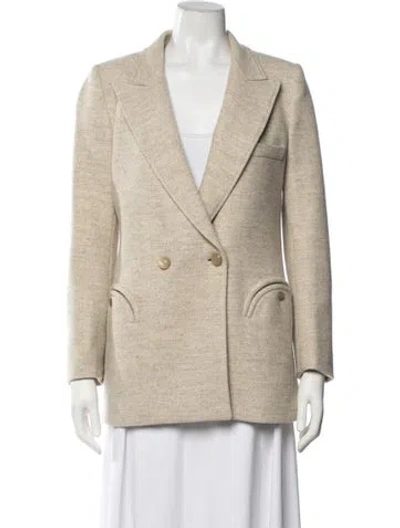 Pre-owned Blazé Milano Virgin Wool Tweed Pattern Blazer In Neutrals