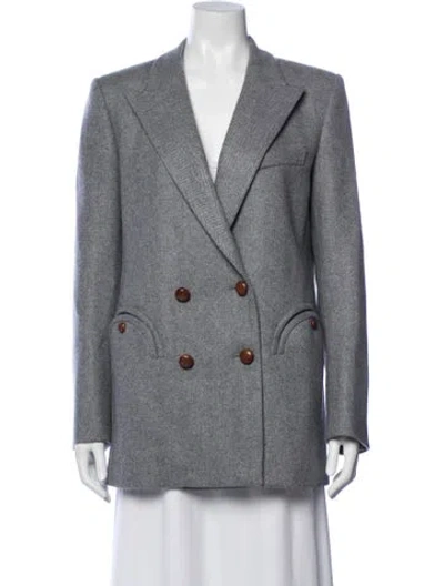 Pre-owned Blazé Milano Virgin Wool Tweed Pattern Blazer W/ Tags In Grey