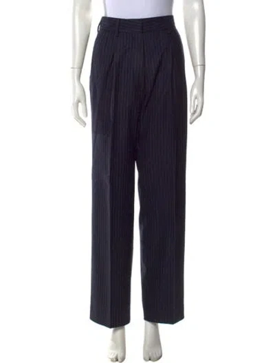 Pre-owned Blazé Milano Virgin Wool Wide Leg Pants In Blue