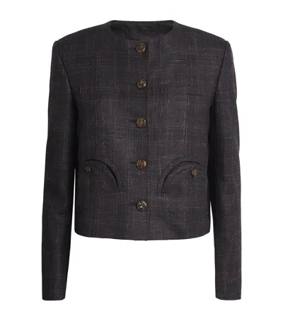 Blazé Milano Virgin Wool-blend Cropped Jacket In Brown