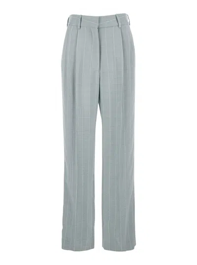 Blazé Milano Blaze Milano Viscose Striped Motif Trousers For Women In Black