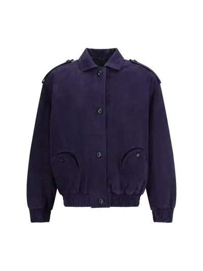 Blazé Milano Blaze Milano Viva Charlie Suede Bomber Jacket In Black