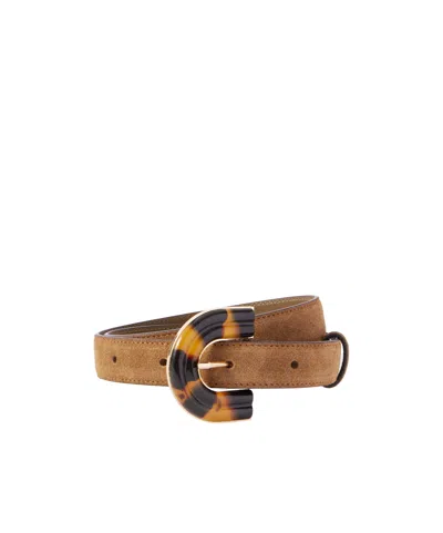 Blazé Milano Viva Nal Suede Belt In Brown
