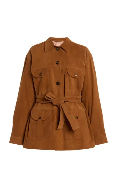BLAZÉ MILANO VIVA SAHARIANA BELTED SUEDE JACKET