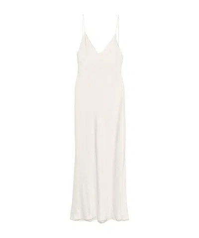Blazé Milano V-neck Slip Dress In Neutral