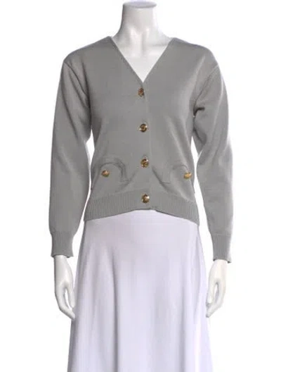 Pre-owned Blazé Milano V-neck Sweater In Gray