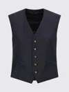 Blazé Milano Women's Blue Wool Vest With V-neck In Blue