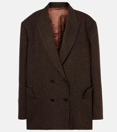 Blazé Milano Winibelle Nightbreak Wool-blend Blazer In Brown