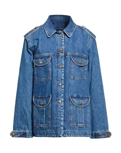 Blazé Milano Woman Denim Outerwear Blue Size 3 Cotton