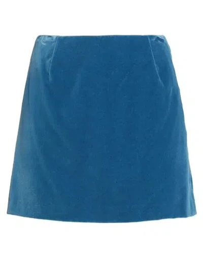Blazé Milano Woman Mini Skirt Blue Size 3 Cotton