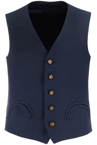 Blazé Milano Women's Blue Wool Vest With V-neck