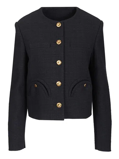 Blazé Milano Missy Shamo Cropped Jacket In Blue
