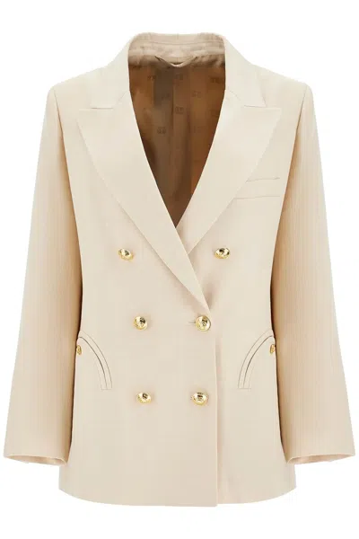 Blazé Milano Everynight Ivory Double-breasted Jacket In Neutral