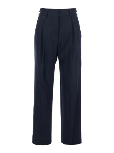 Blazé Milano Blaze Milano Women 'maine' Blue Pants With Front Pences In Wool Woman