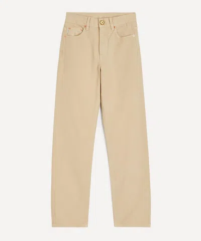 Blazé Milano Blaze Milano Women's Nariida Almond Java Relaxed Wide-leg Jeans In Cream