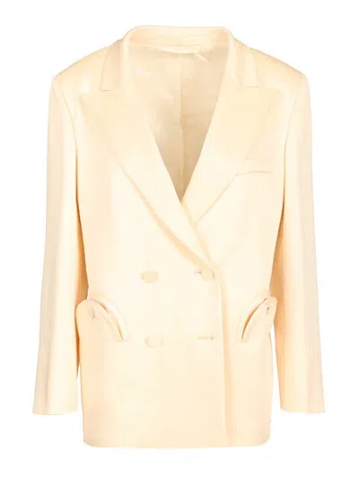 Blazé Milano Novalis Evening Blazer Jackets White In Orange