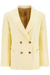 Blazé Milano Structured Double Breasted Jacket In Yellow
