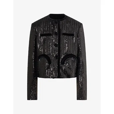 Blazé Milano Womens All About You Sequinned Bolero Jacket Black