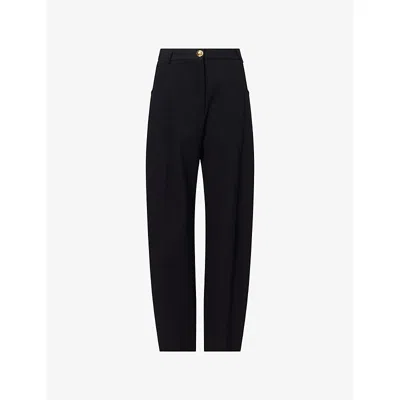 Blazé Milano Womens Black Sorraia Curved-leg Woven Trousers