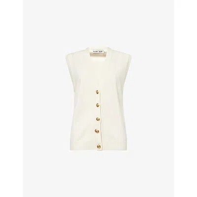 Blazé Milano Womens Butter Maine Wool-blend Knitted Gilet Xs In Yellow