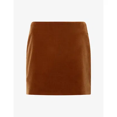 Blazé Milano Womens Coci High-rise Cotton Mini Skirt Caramel