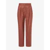 Blazé Milano Womens Fox Pleated Wool-blend Trousers Rust Xs In Rust