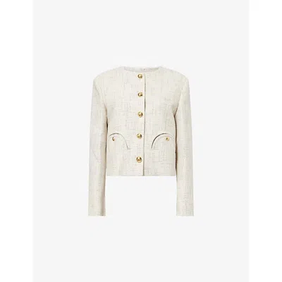 Blazé Milano Womens Oyster Shamo Bolero Wool-blend Jacket In Gray