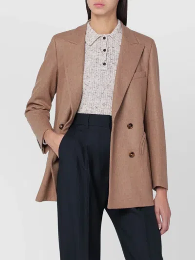 Blazé Milano Wool And Cashmere Double-breasted Coat In Brown