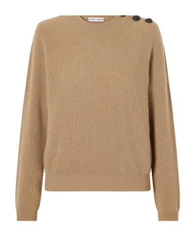 Blazé Milano Racka Ribbed Wool And Cashmere-blend Sweater In Brown