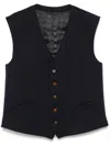 Shop Blazé Milano Wool And Mohair Vest In Blue