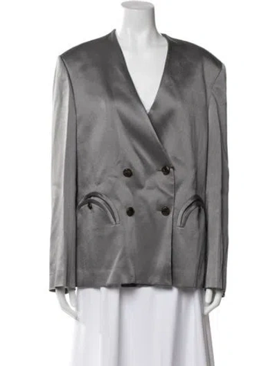 Pre-owned Blazé Milano Wool Blazer W/ Tags In Gray