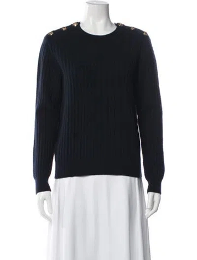 Pre-owned Blazé Milano Wool Crew Neck Sweater W/ Tags In Blue