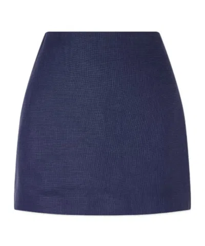 Blazé Milano Wool Miniskirt In Blue