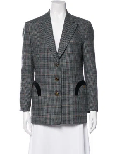 Pre-owned Blazé Milano Wool Plaid Print Blazer In Multi