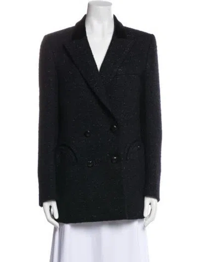 Pre-owned Blazé Milano Wool Printed Blazer In Black