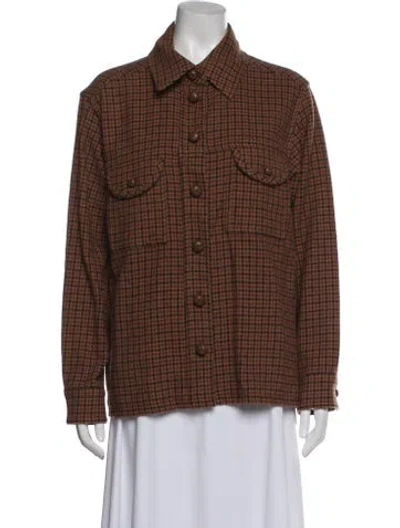 Pre-owned Blazé Milano Wool Printed Jacket In Brown