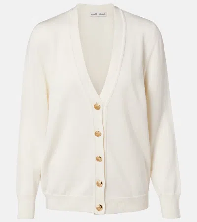 Blazé Milano Wool, Silk, And Cashmere Cardigan In White