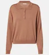 Blazé Milano Wool, Silk And Cashmere Polo Shirt In Brown