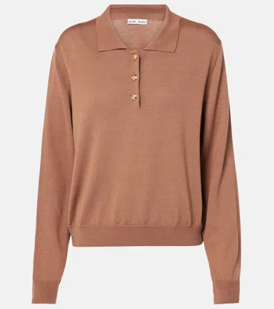 Blazé Milano Wool, Silk And Cashmere Polo Shirt In Brown