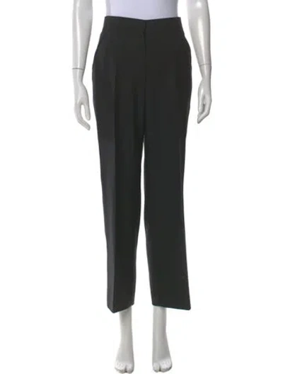 Pre-owned Blazé Milano Wool Straight Leg Pants In Black