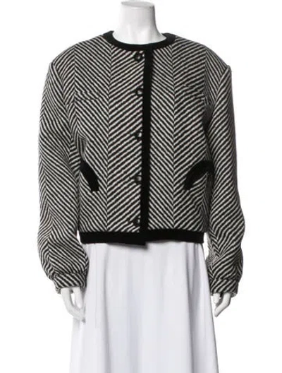 Pre-owned Blazé Milano Wool Striped Blazer In Black
