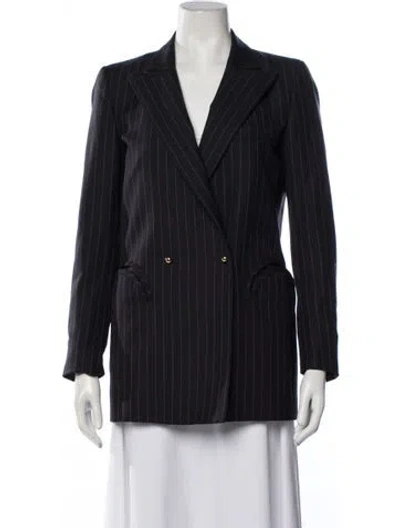 Pre-owned Blazé Milano Wool Striped Blazer In Blue