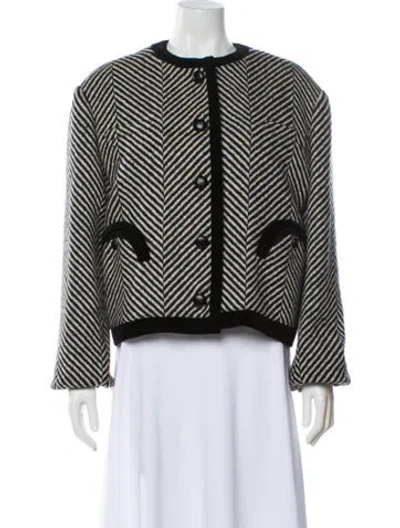 Pre-owned Blazé Milano Wool Striped Evening Jacket In Black