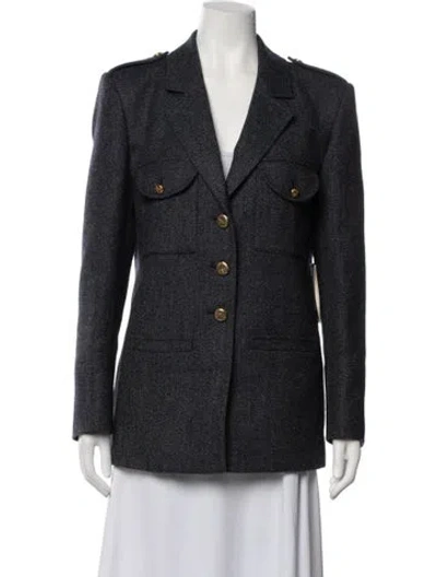 Pre-owned Blazé Milano Wool Tweed Pattern Blazer In Grey