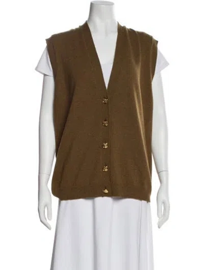 Pre-owned Blazé Milano Wool Vest W/ Tags In Brown