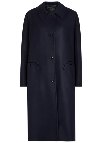Blazé Milano Blaze Milano Woolly Wool Coat In Navy