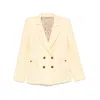 Blazé Milano Double-breasted Charmer Clarity Butter-coloured Jacket In Yellow